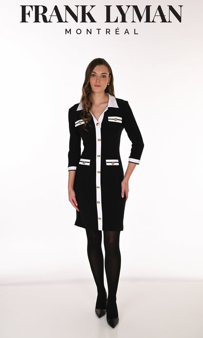 Frank Lyman - 263014 - Black/Off White - Knit Dress - New