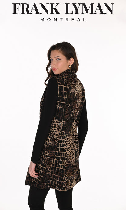 Frank Lyman - 263214 - Black/Chocolate - Long knit Gilet - New