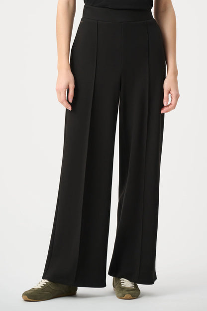 Joseph Ribkoff  - 263612 - Scuba Jersey Wide Leg Pull-On Pants - Sport - Black