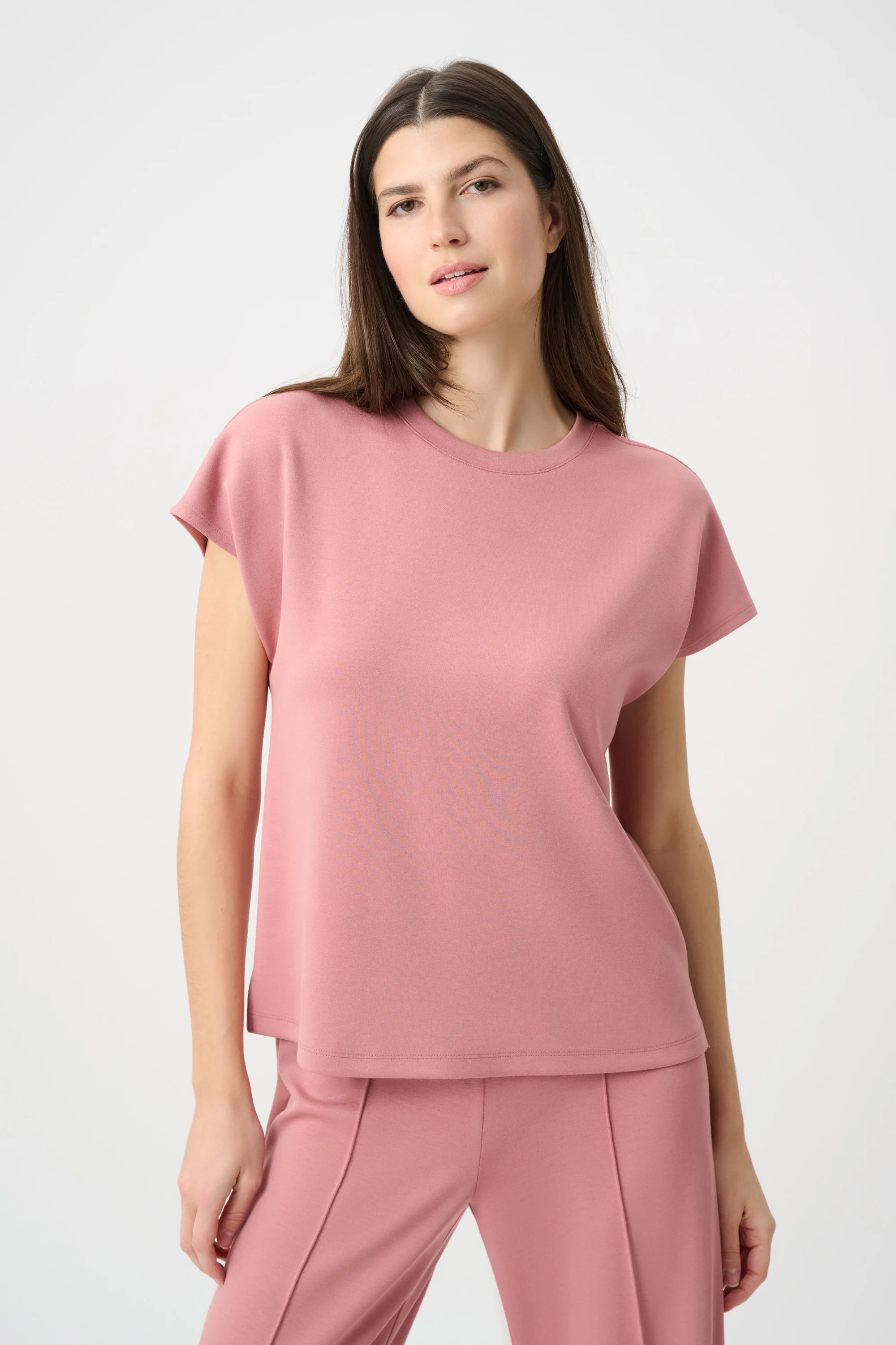 Joseph Ribkoff  - 263636 - Scuba Jersey Crewneck Boxy Top - Sport - Vintage Rose
