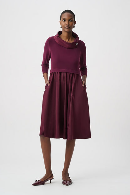 Joseph Ribkoff - 264184 - Elderberry - Shawl Collar Fit & Flare Dress - New
