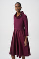 Joseph Ribkoff - 264184 - Elderberry - Shawl Collar Fit & Flare Dress - New