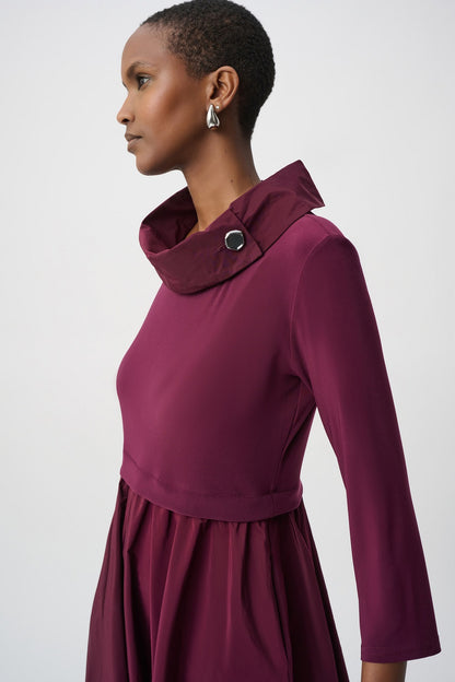 Joseph Ribkoff - 264184 - Elderberry - Shawl Collar Fit & Flare Dress - New