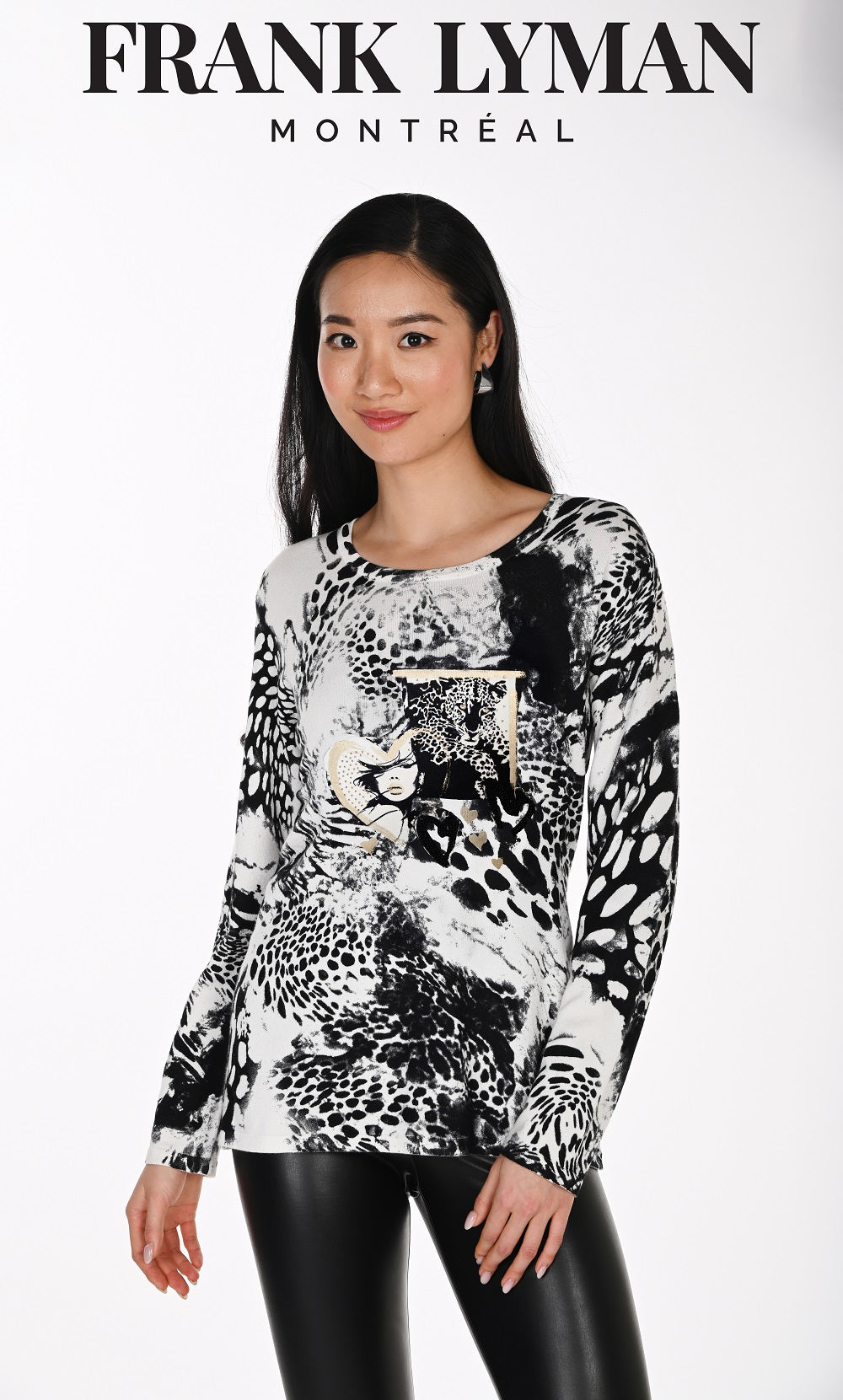 Frank Lyman - 264836  - Black/Off White - Knit Sweater - New