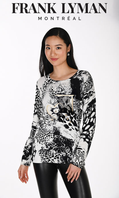 Frank Lyman - 264836  - Black/Off White - Knit Sweater - New