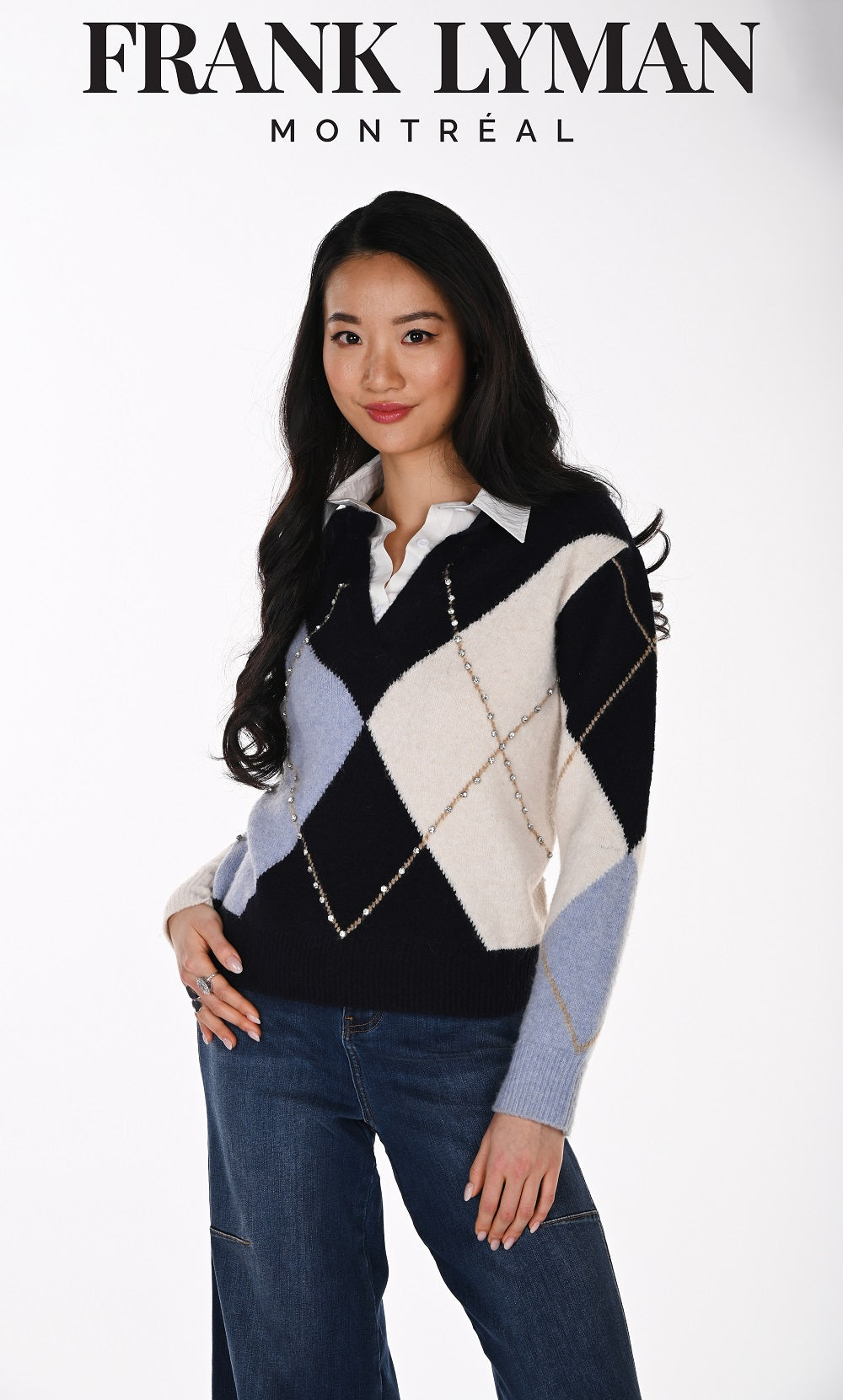 Frank Lyman - 264853 - Navy/Blue - Knit Top - New