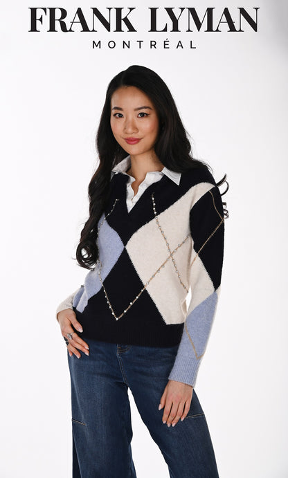 Frank Lyman - 264853 - Navy/Blue - Knit Top - New