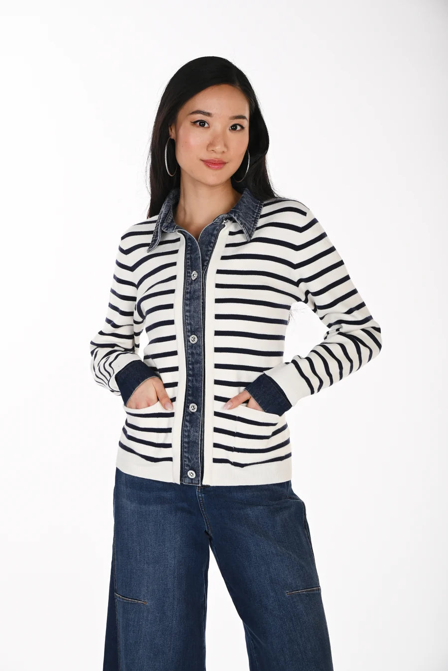 Frank Lyman - 264855 - Striped Casual Cardigan - NEW - Its a neat fit