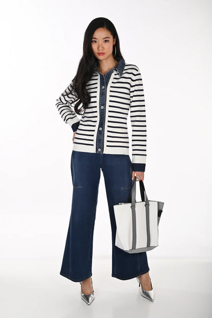 Frank Lyman - 264855 - Striped Casual Cardigan - NEW - Its a neat fit