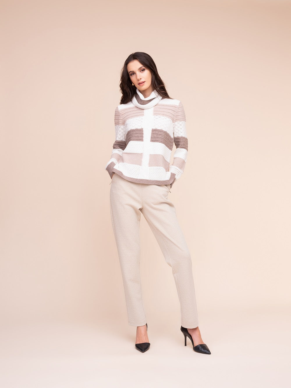 Alison Sheri - A48007 - Sand - Sweater - New
