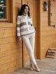 Alison Sheri - A48007 - Sand - Sweater - New - Detachable Collar