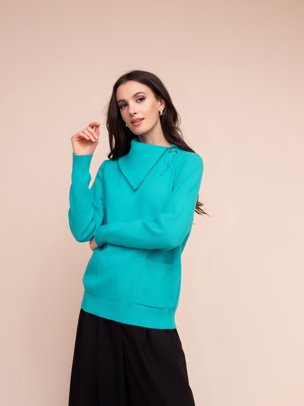 Alison Sheri - A48025 - Teal - Sweater - New