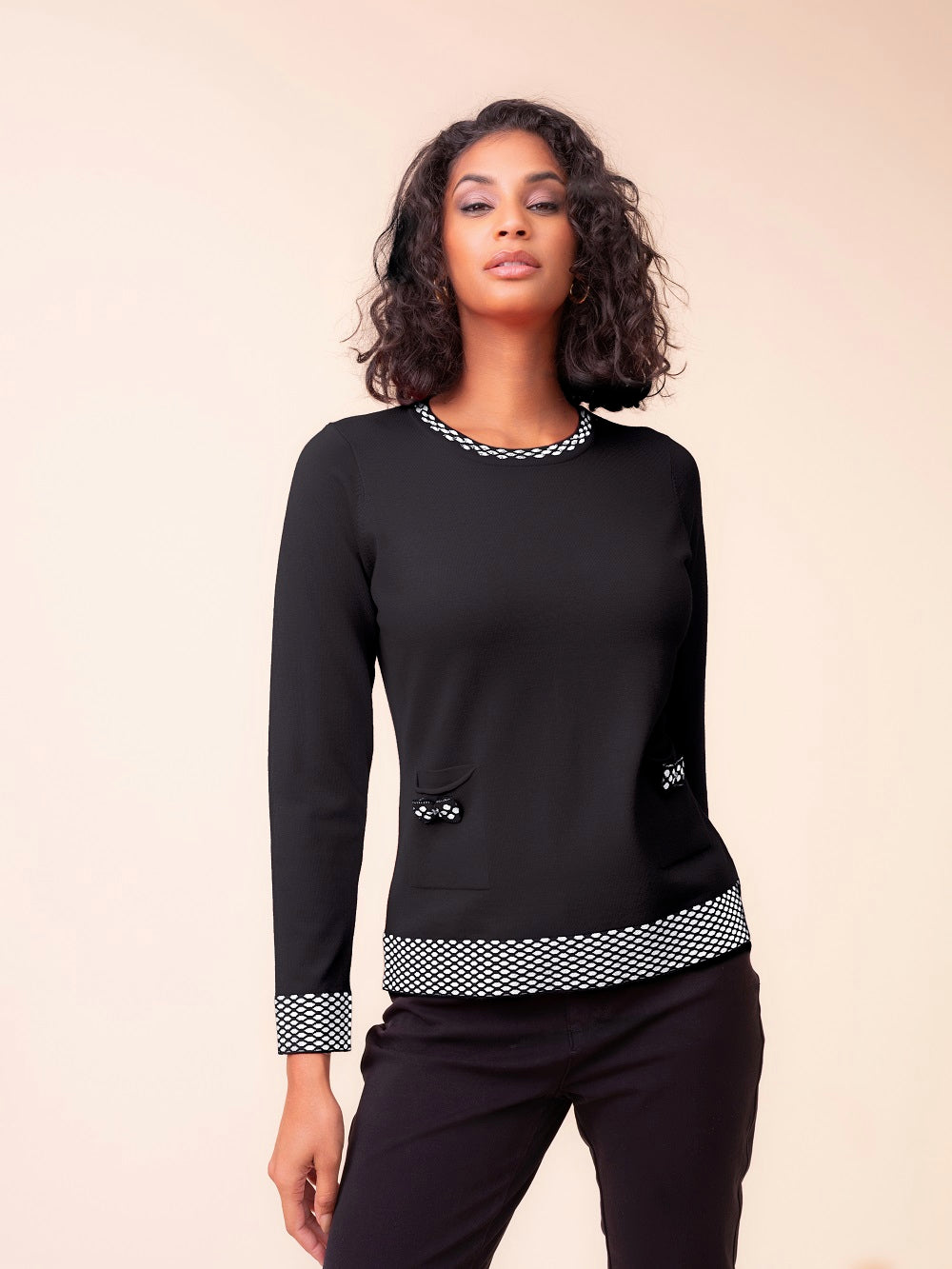 Alison Sheri - A48060 - Black - Sweater - New