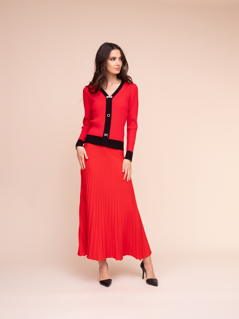 Alison Sheri - A48065 - Red - Sweater - New