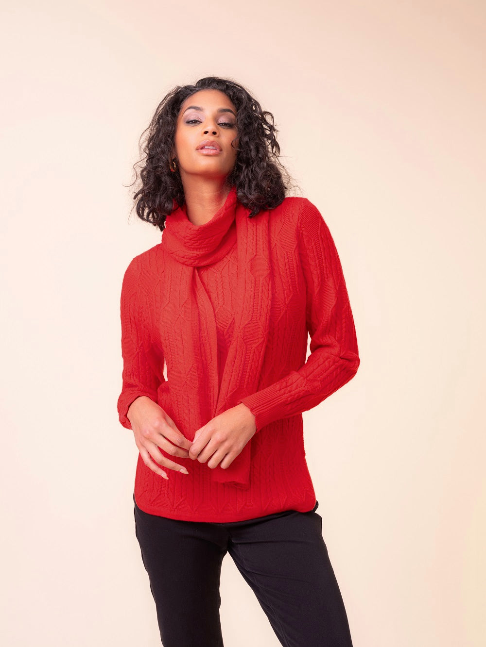 Alison Sheri - A48068 - Red - Sweater - New