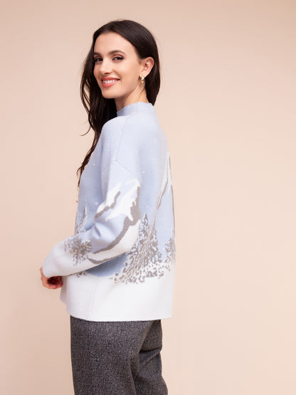 Alison Sheri - A48302 - Blue/White - Sweater - New