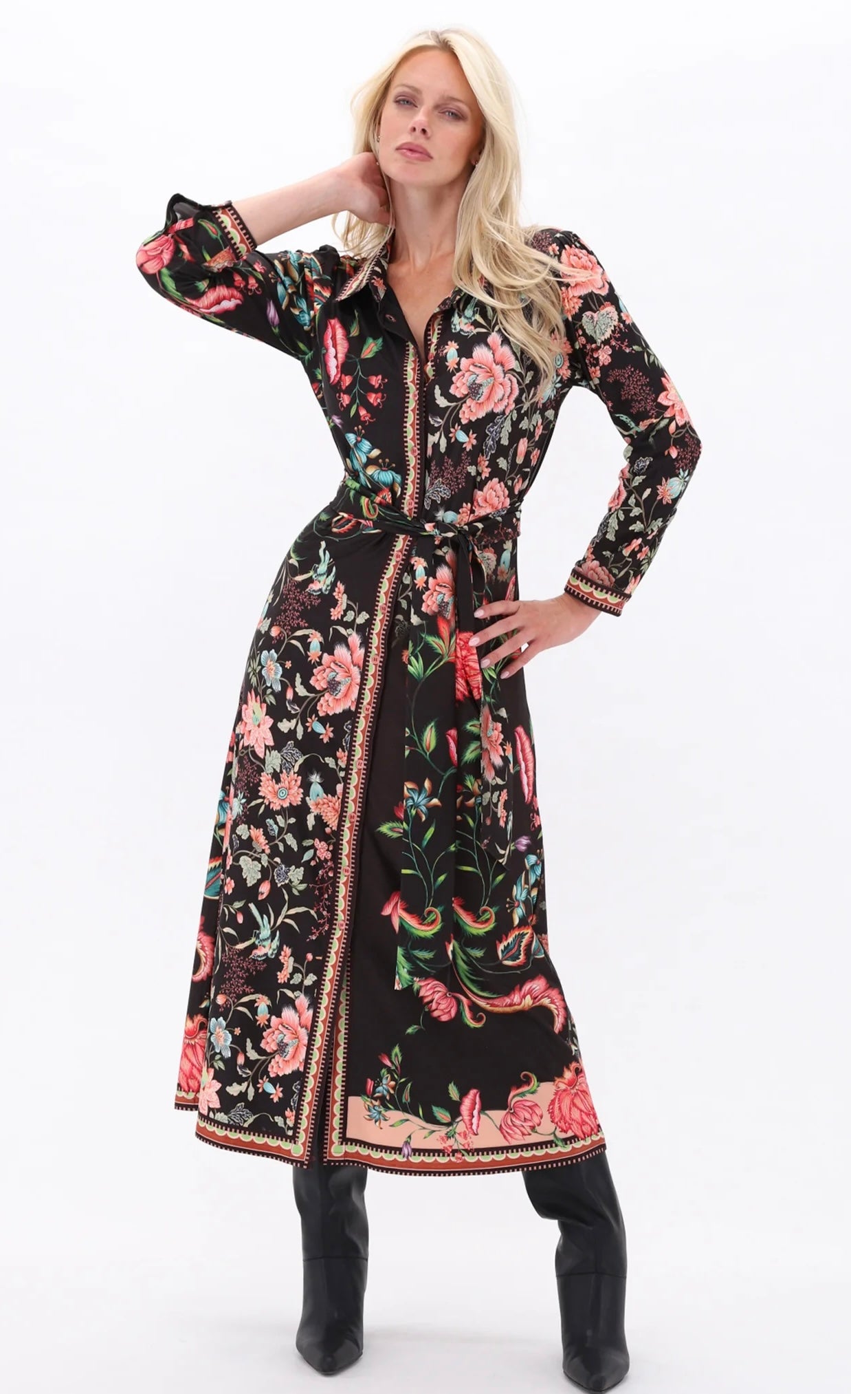 K.Design - D603 - Maxi Dress - Floral Print - New