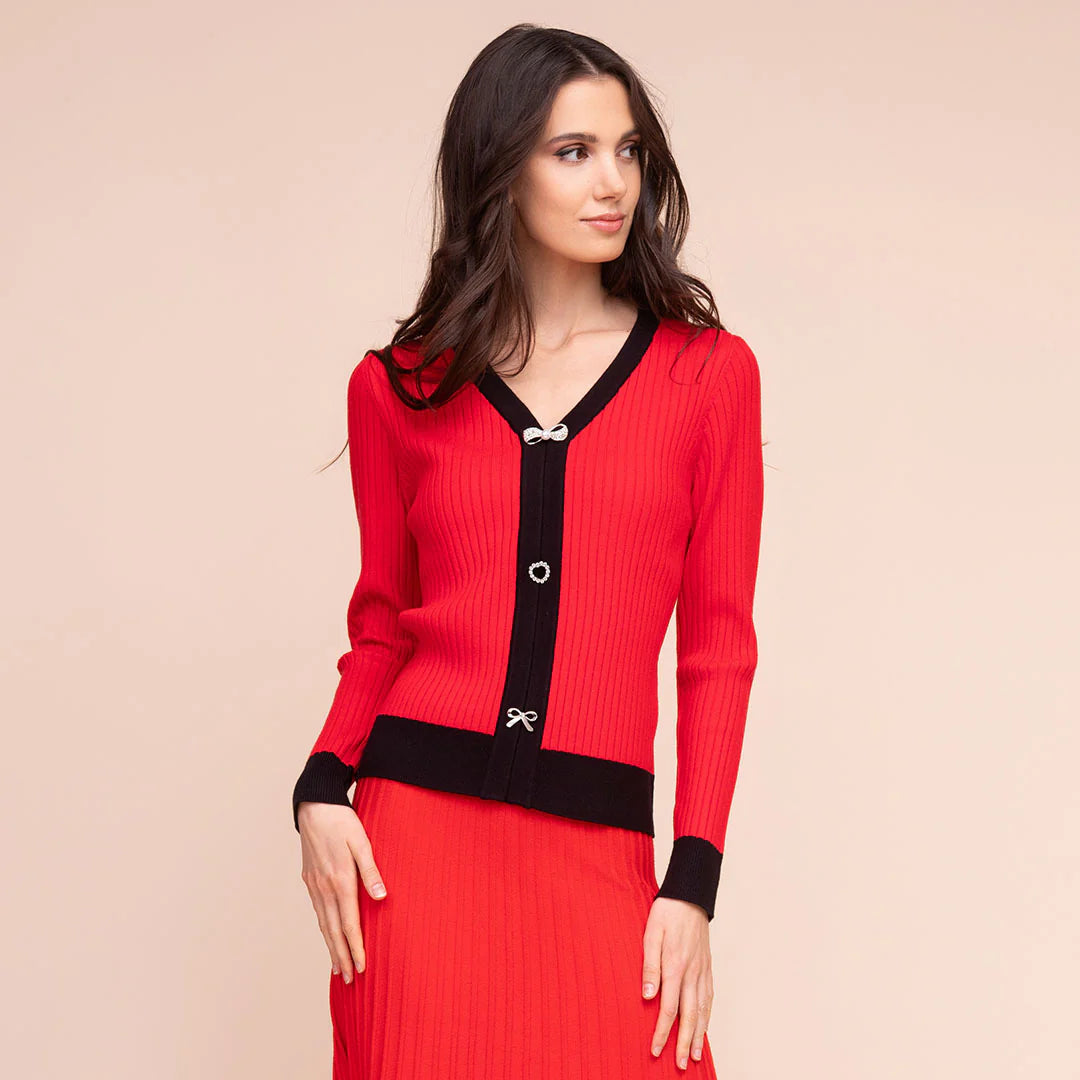 Alison Sheri - A48065 - Red - Sweater - New
