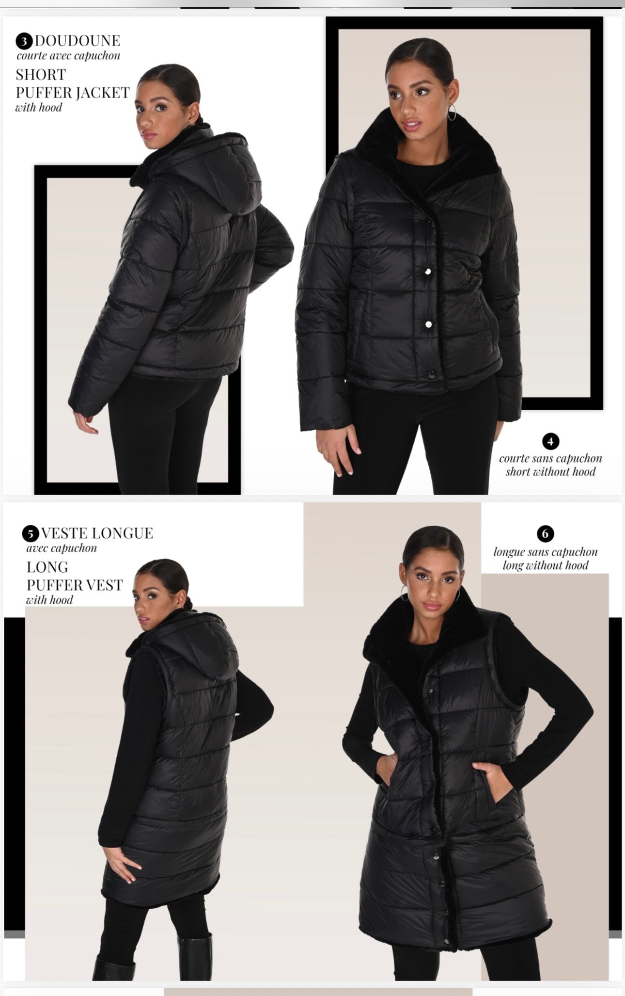 Frank Lyman - 263805 - Puffer Coat with hood - Black - New