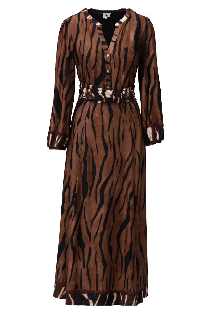 K.Design - D306 - Maxi Dress - Animal Print - New