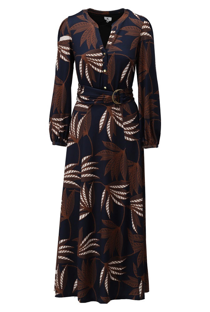 K. Design - D309 - Botanical Print - Maxi Dress - New