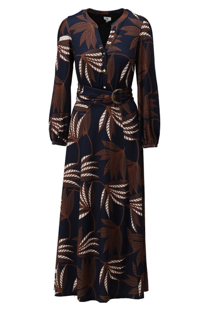 K. Design - D309 - Botanical Print - Maxi Dress - New