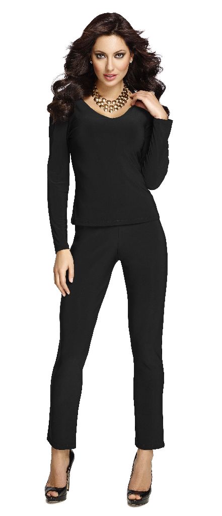frank-lyman-082-black-slim-trousers-mz2G-1