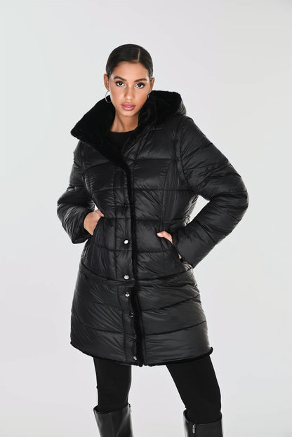 Frank Lyman - 263805 - Puffer Coat with hood - Black - New