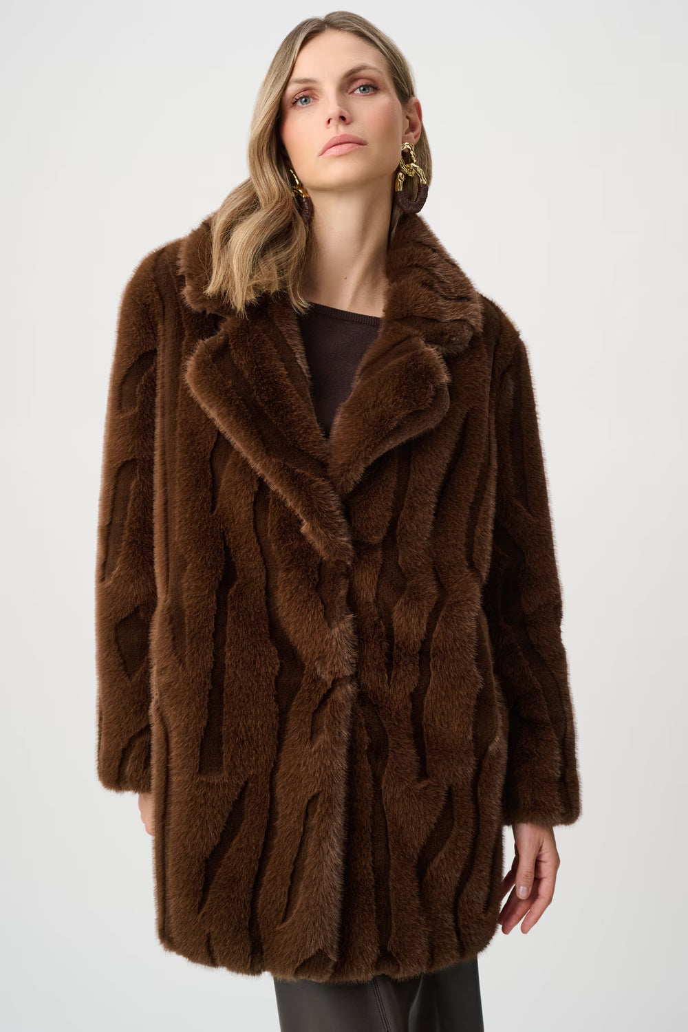 Joseph Ribkoff - 263916 - Faux Fur Coat - Brown - New