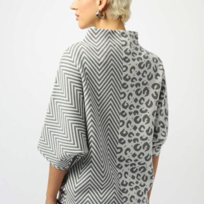 Joseph Ribkoff - 253981 - Sweater - Vanilla/Grey - 50% Off