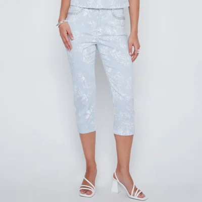 Coco Y Club - 2612000 - Stripe Print Stud Pocket Capris - New